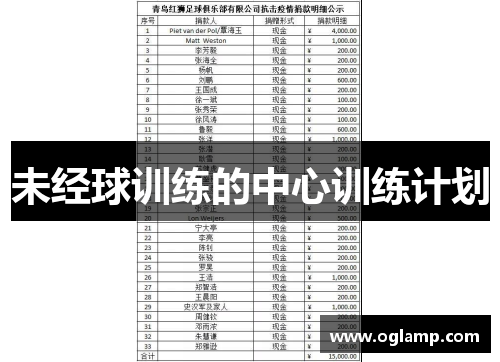 未经球训练的中心训练计划